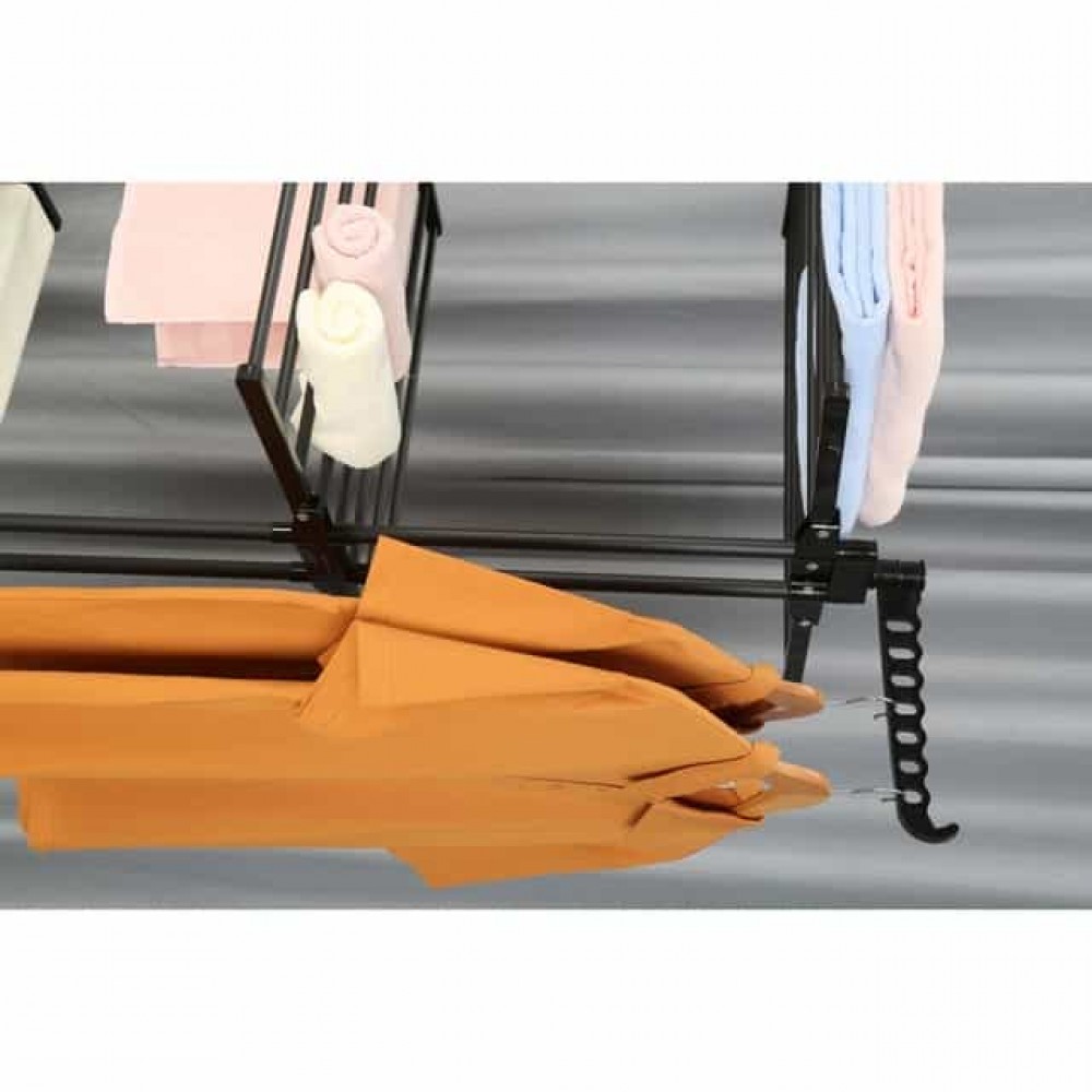 Многоярусная сушилка-органайзер для одежды черная Bonro B07