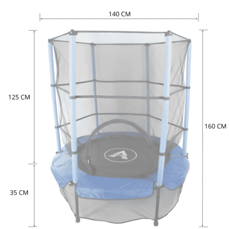 Батут Atleto Blue 140 см с сеткой