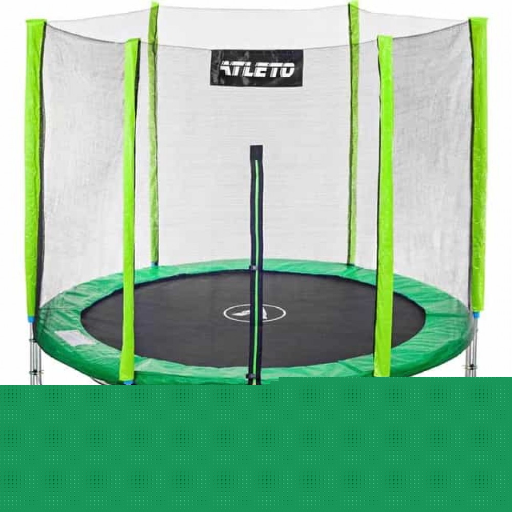 Батут Atleto Green 183 см с внешней сеткой и лестницей