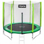 Батут Atleto Green 252 см с внешней сеткой и лестницей