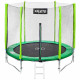 Батут Atleto Green 252 см с внешней сеткой и лестницей