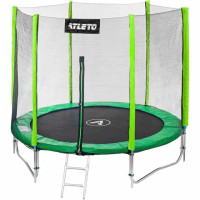 Батут Atleto Green 312 см з зовнішньою сіткою і драбинкою