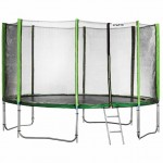 Батут Atleto Green 465 см с внешней сеткой и лестницей