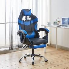 Кресло геймерское Bonro BN-810 синее с подставкой для ног