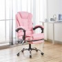 Крісло офісне на колесах Bonro BN-607 рожеве з підставкою для ніг