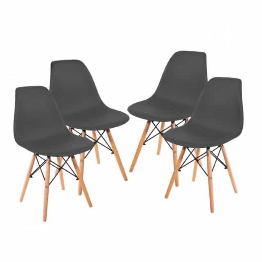 Комплект із 4 крісел Bonro В-173 FULL KD сірі