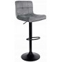 Барный стул со спинкой Bonro B-0106 велюр серый с черной основой