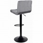 Барный стул со спинкой Bonro B-0106 велюр серый с черной основой