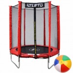 Батут Atleto 183 см с сеткой, красный