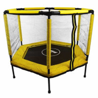 Батут шестиугольный Atleto Yellow 140 см с сеткой