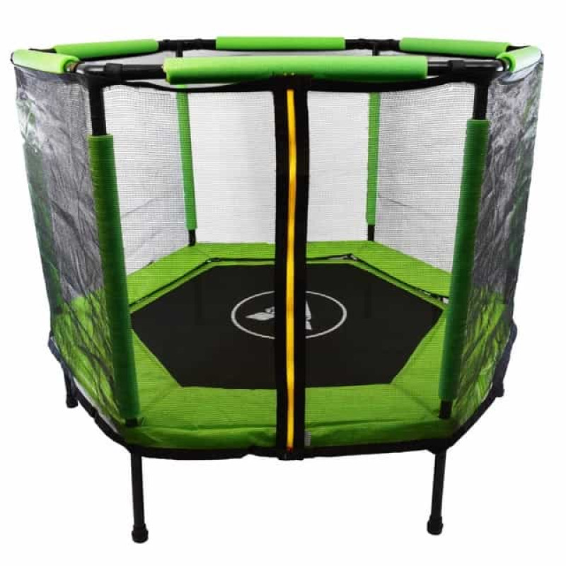 Батут шестиугольный Atleto Green 140 см с сеткой