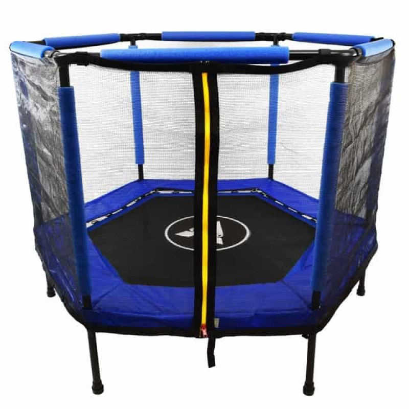 Батут шестикутний Atleto Blue 140 см з сіткою