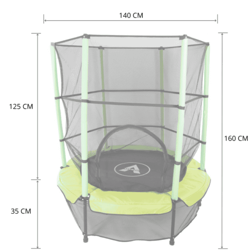Батут Atleto Green 140 см с сеткой