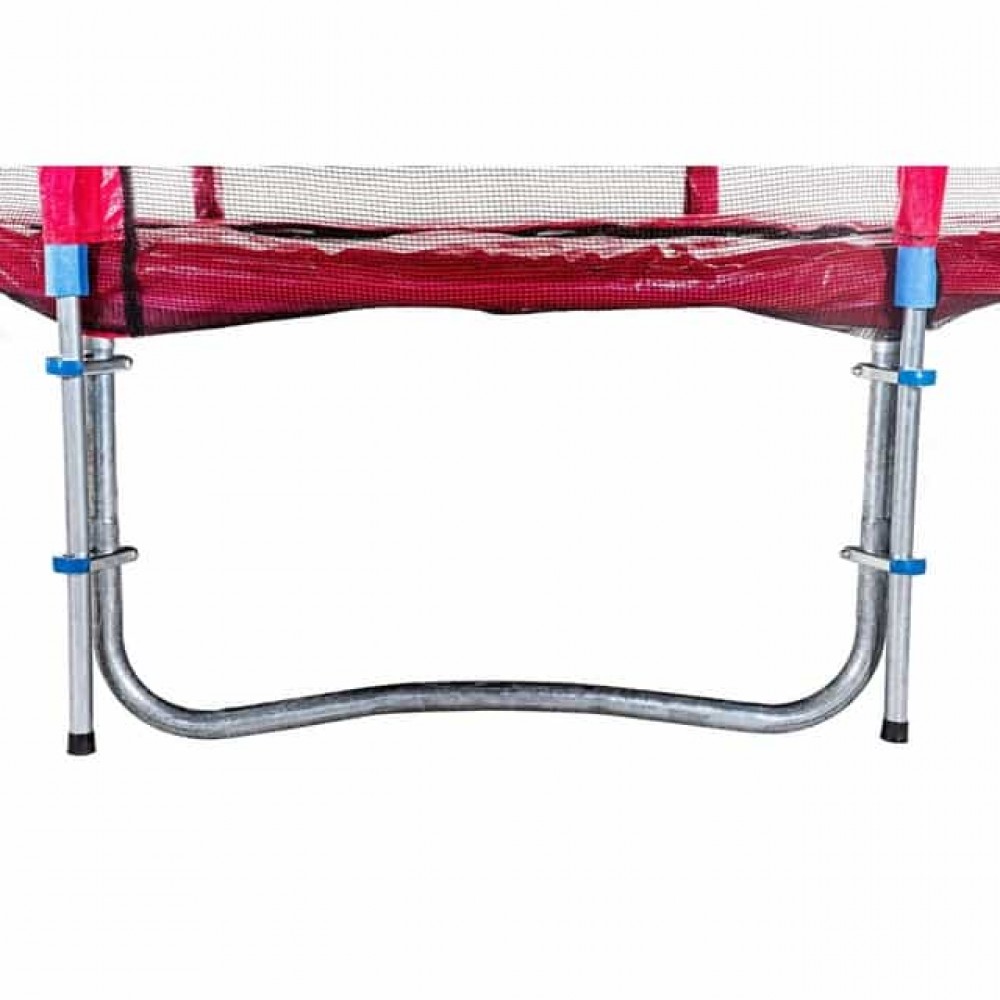 Батут Atleto Red 312 см з зовнішньої сіткою і драбинкою