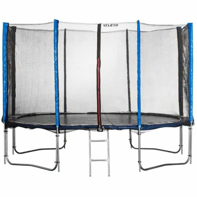Батут Atleto Blue 435 см с внешней сеткой и лестницей