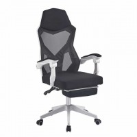 Геймерское кресло Bonro B-057 с подставкой для ног белое