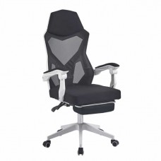 Крісло геймерське Bonro B-057 з підставкою для ніг біле