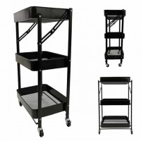 Стеллаж этажерка с полками на колесах Bonro B-233 черный