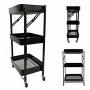 Стеллаж этажерка с полками на колесах Bonro B-233 черный