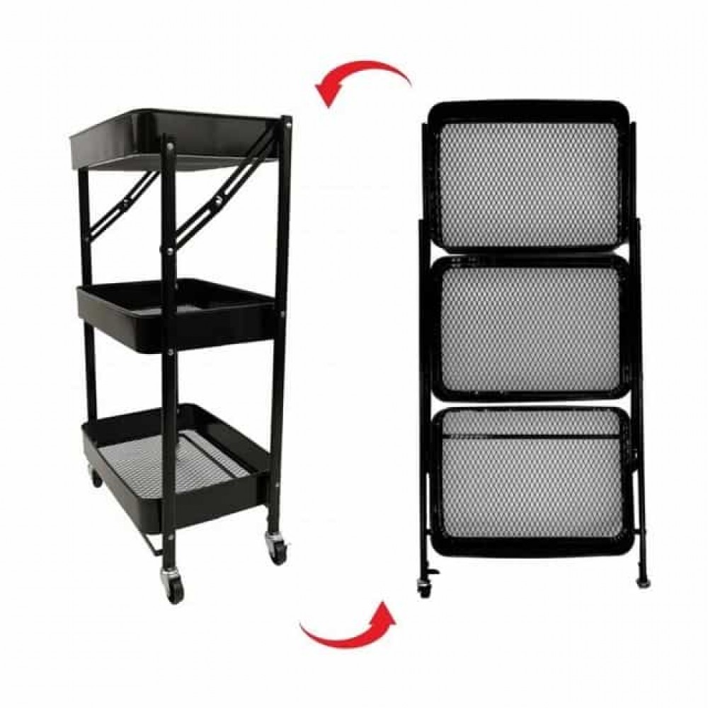 Стеллаж этажерка с полками на колесах Bonro B-233 черный