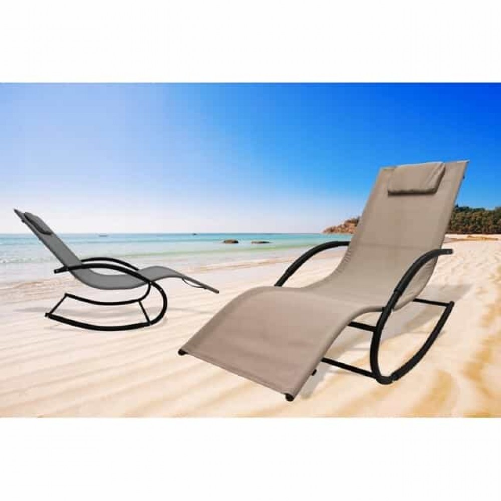 Шезлонг-лежак качалка Bonro BG-01 коричневый