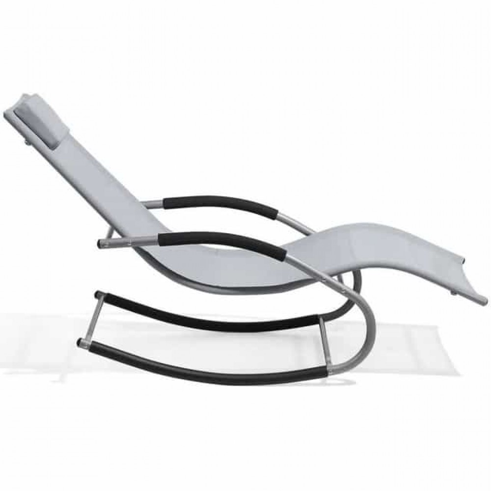 Шезлонг-лежак качалка Bonro BG-01 серый