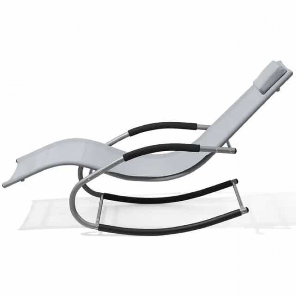 Шезлонг-лежак качалка Bonro BG-01 серый