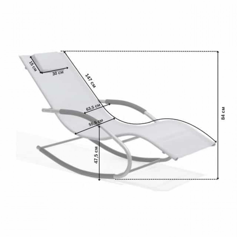 Шезлонг-лежак качалка Bonro BG-01 серый