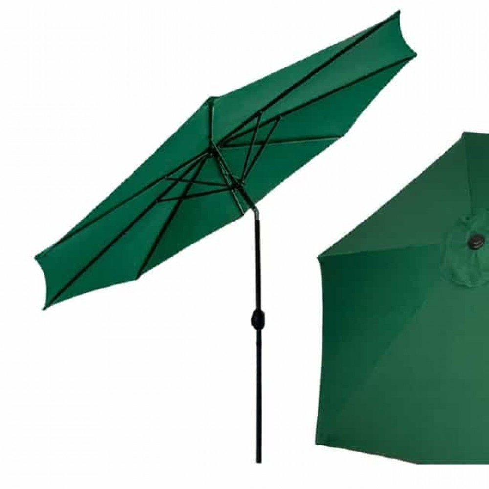 Зонт садовый регулируемый Bonro B-016 с наклоном, зеленый, 3 м, 8 спиц