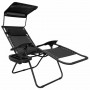 Шезлонг Bonro SP-167A с навесом черный