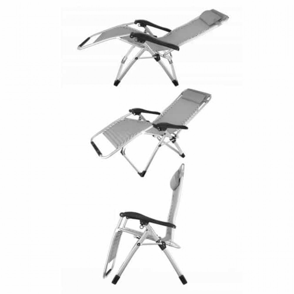 Шезлонг складний Bonro BG-007 сірий