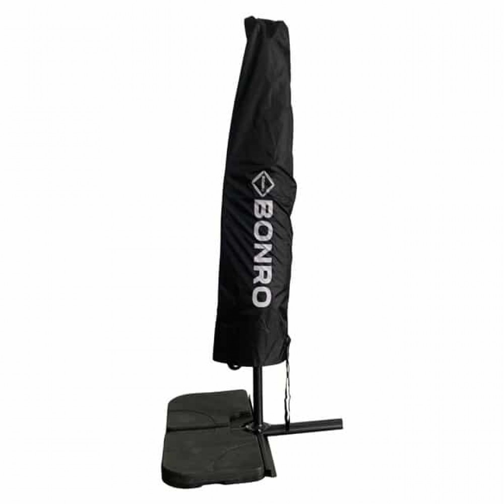 Парасоля садова Bonro B-7012LP з LED підсвіткою, сіра, 3 м, 8 спиць