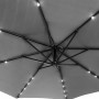 Парасоля садова Bonro B-7012LP з LED підсвіткою, сіра, 3 м, 8 спиць
