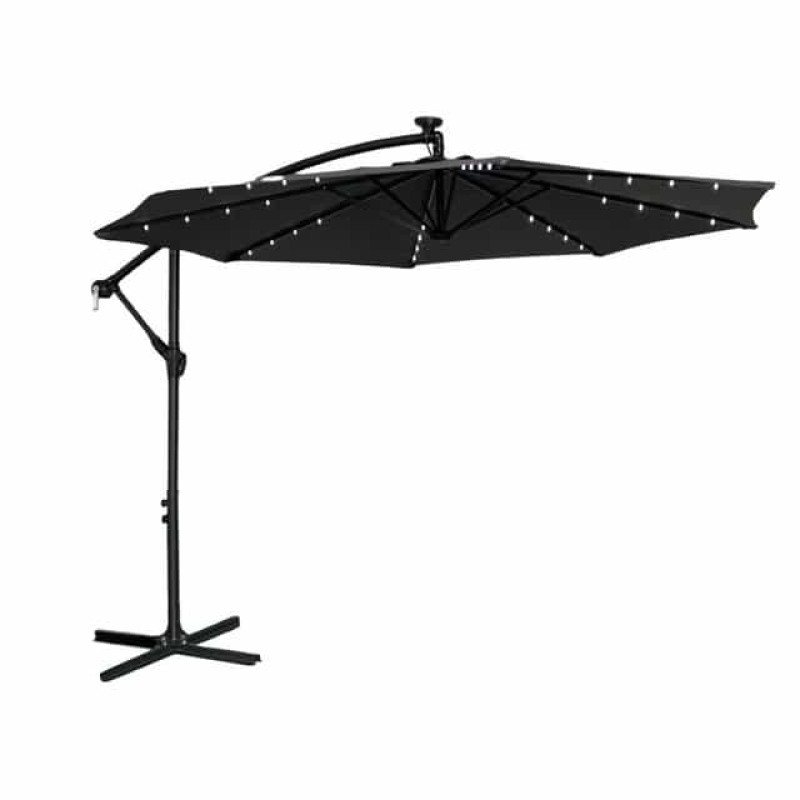 Зонт садовый Bonro B-7012LP с LED подсветкой, серый, 3 м, 8 спиц