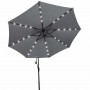 Парасоля садова Bonro B-7012LP з LED підсвіткою, сіра, 3 м, 8 спиць