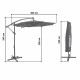 Зонт садовый Bonro B-7012LP с LED подсветкой, серый, 3 м, 8 спиц