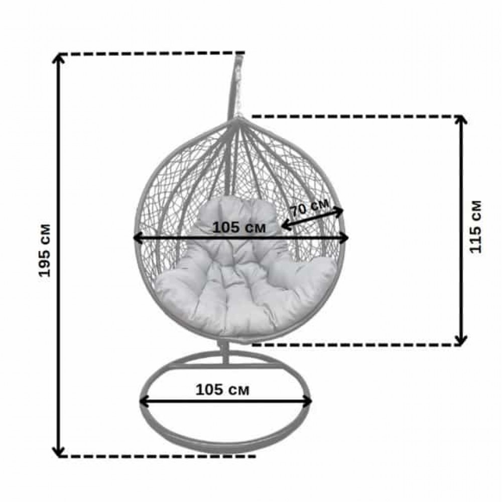 Підвісне крісло-кокон Bonro 329 L (чорно-сіре)
