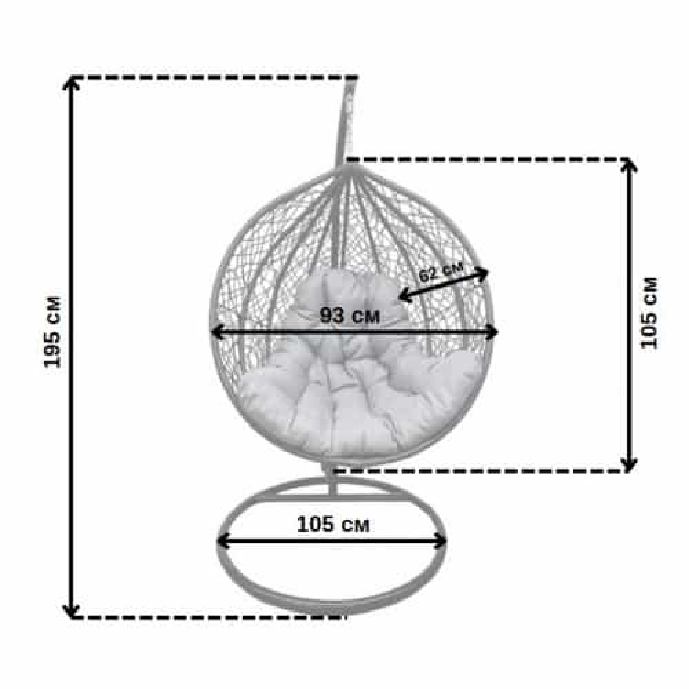 Підвісне крісло-кокон Bonro 329 M (коричнево-сірий)