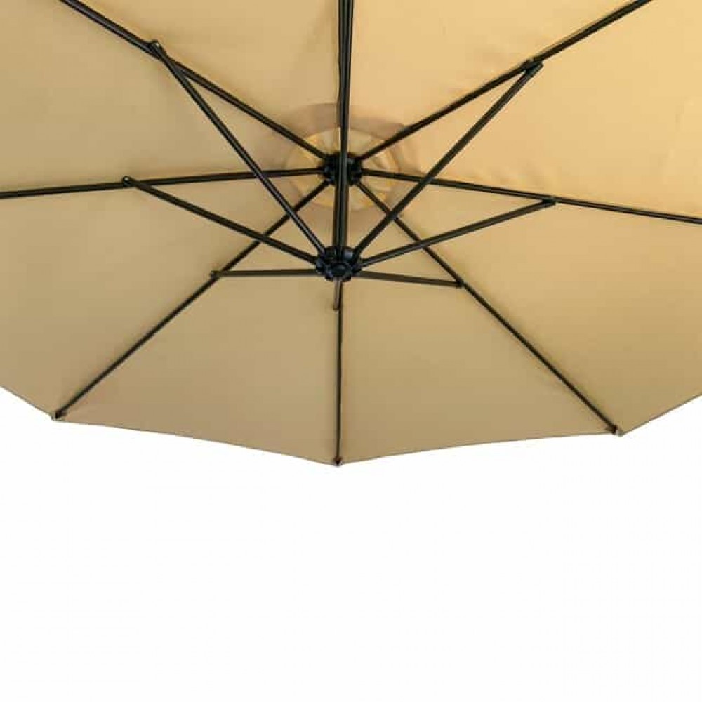 Парасоля садова регульована Bonro B-7012 з нахилом, бежева, 3 м, 8 спиць