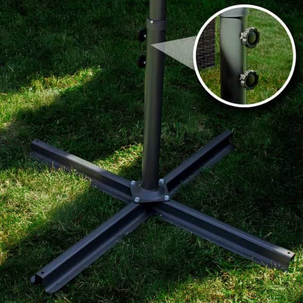 Парасоля садова регульована Bonro B-7012 з нахилом, бежева, 3 м, 8 спиць