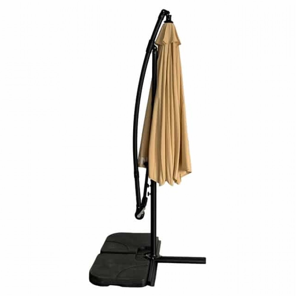 Парасоля садова регульована Bonro B-7012 з нахилом, бежева, 3 м, 8 спиць