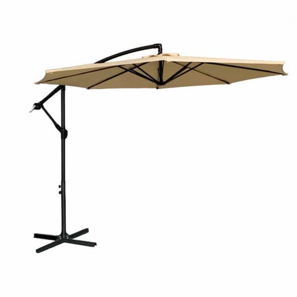 Парасоля садова регульована Bonro B-7012 з нахилом, бежева, 3 м, 8 спиць