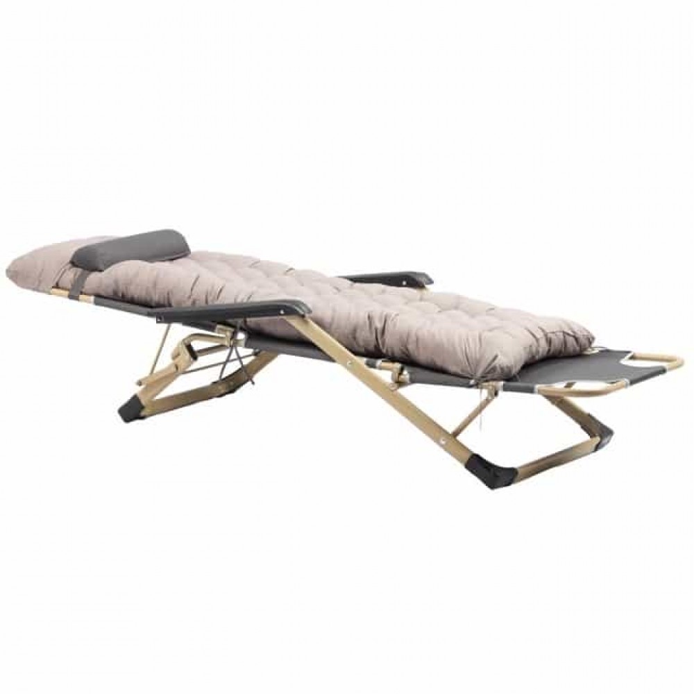 Шезлонг садовый Bonro B-02 серый + подушка