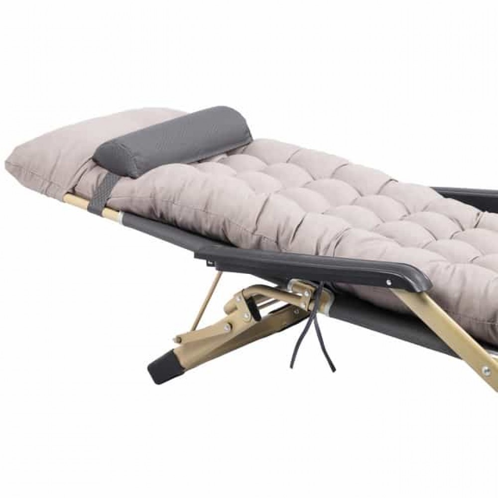 Шезлонг садовый Bonro B-02 серый + подушка