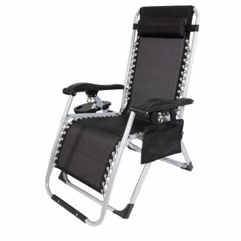 Шезлонг Bonro BG-006 с карманом черный