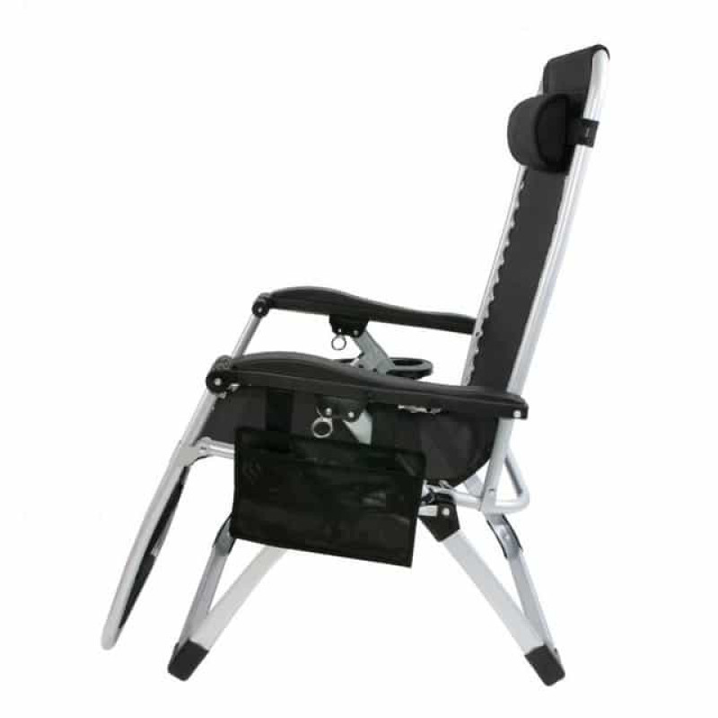 Шезлонг Bonro BG-006 с карманом черный