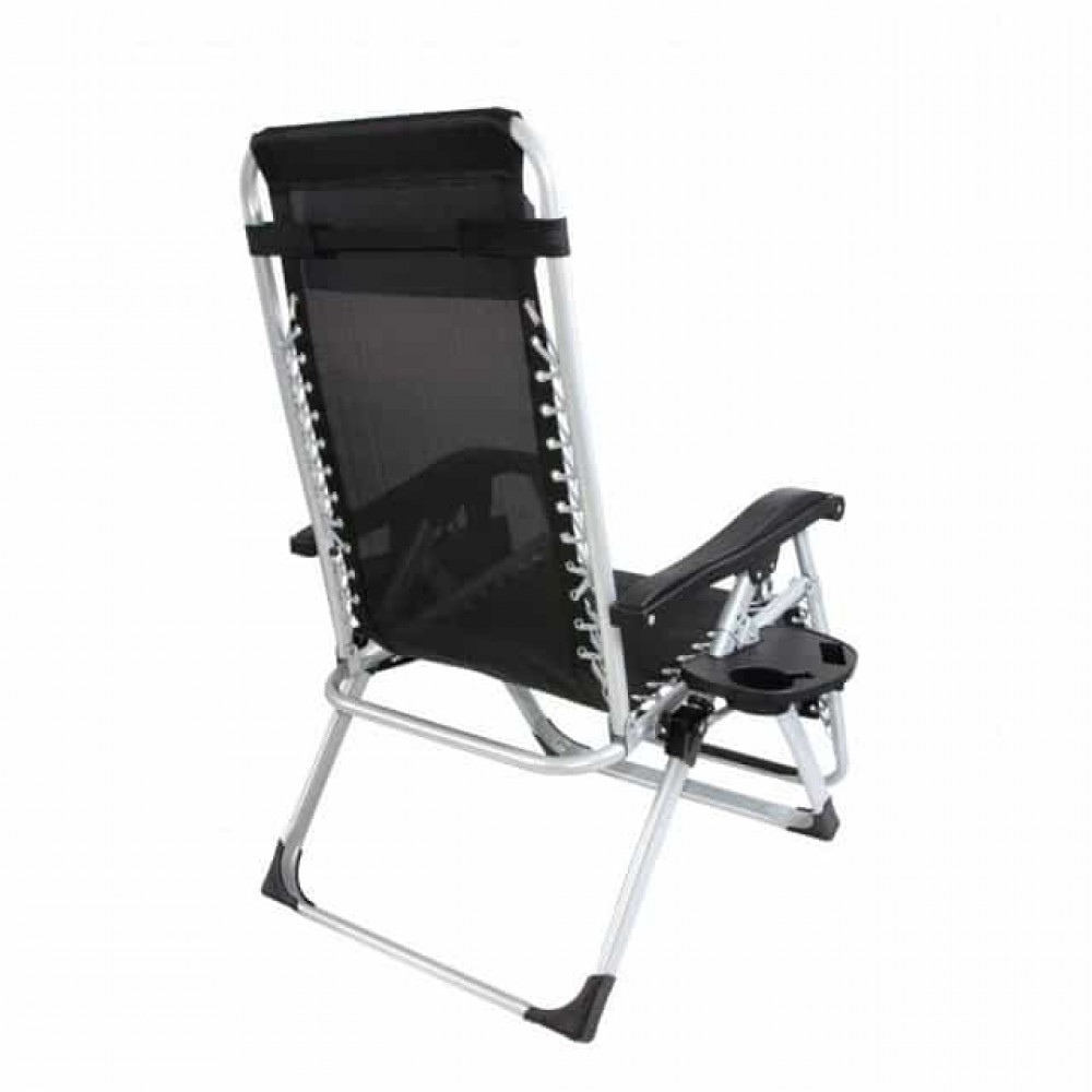 Шезлонг Bonro BG-006 з кишенею чорний 