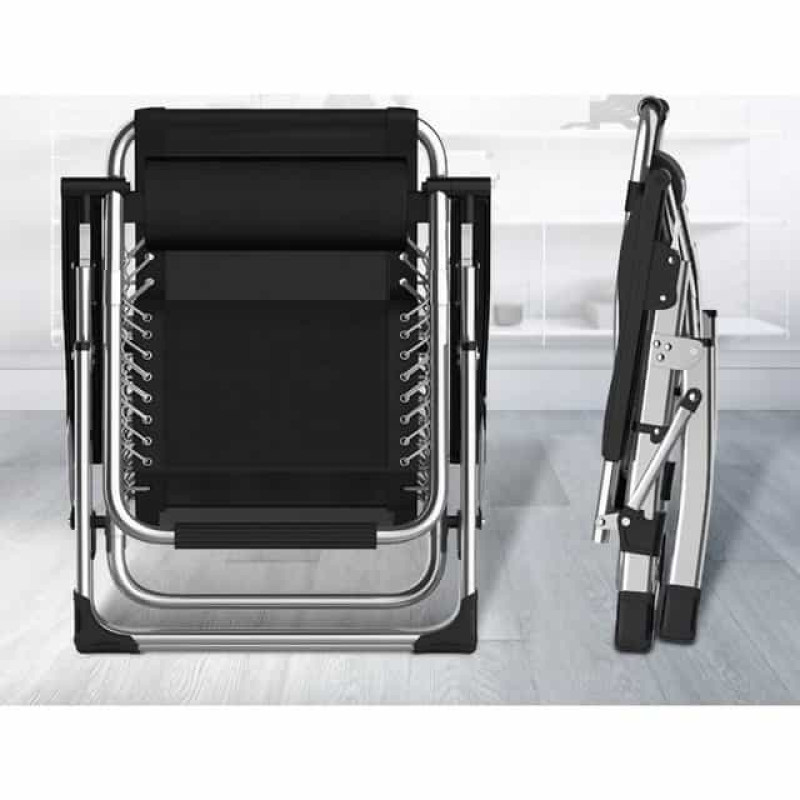 Шезлонг Bonro BG-006 с карманом черный