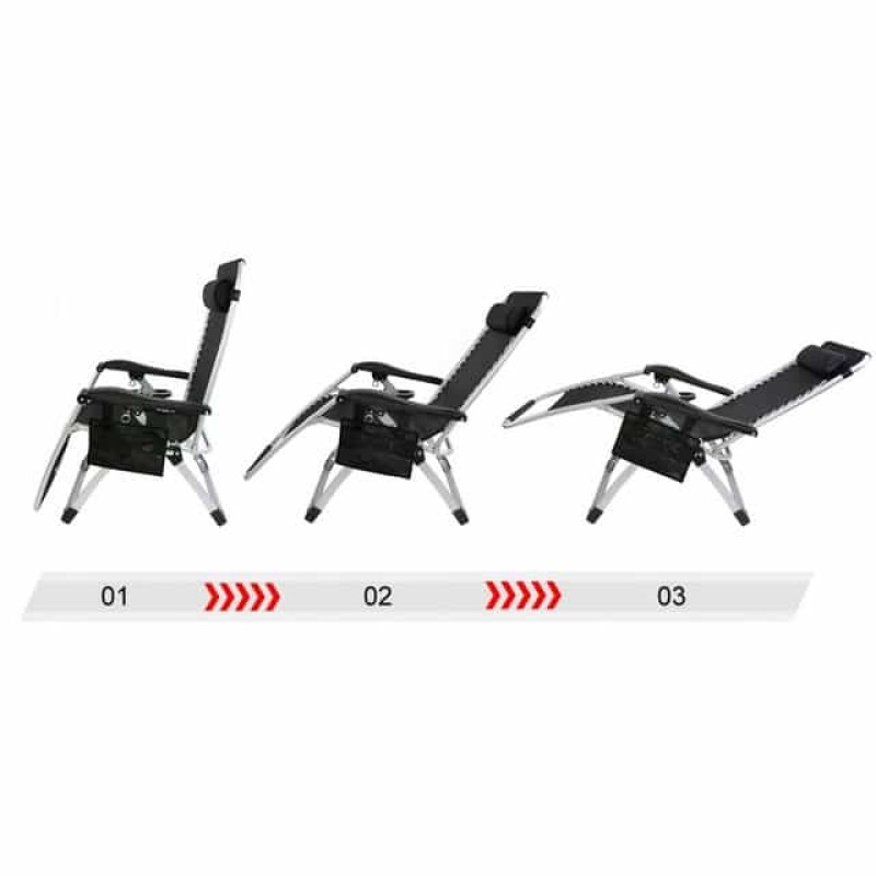 Шезлонг Bonro BG-006 с карманом черный