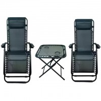 Набор из 2 шезлонгов и столика Bonro SP-167A зеленый